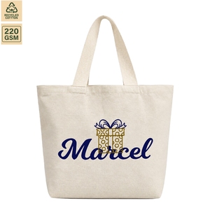 Sac fourre-tout promotionnel en toile de coton non laminée 220 GSM 40x34x16 cm avec logo personnalisé, modèle SNC135B-MARCEL, vente en gros - Product Image 1