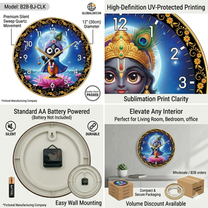 Reloj de Pared Personalizado con Diseño de Bebé Krishna, Decoración Espiritual Moderna para el Hogar, Regalo para el Día de la Madre y Graduación - Product Image 3
