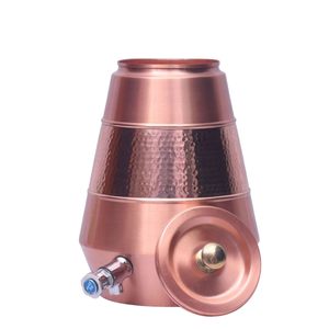 Pure <b>Copper</b> Water Dispenser With Leak-Proof Tap Hand-Hammered Conical Water Tank For Home & Office Eco-Friendly Ayurvedic - Product Image 1