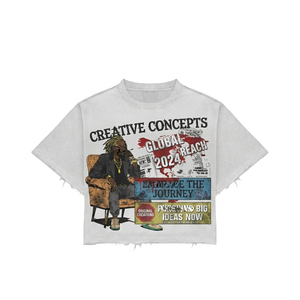 100% Cotton Men's T-Shirt Loose Fit Printed Mens Boxy TShirt 240GSM Premium Cotton Grey Vintage Graphic Screen Print Custom <b>Logo</b> - Product Image 1
