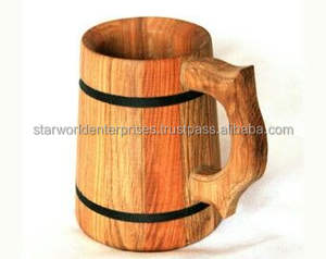 Tasse à mangue en bois d'acacia pour ours et café Cuisine et table Tasses à boire en bois faites à la main pour eau Dirking disponible - Product Image 2