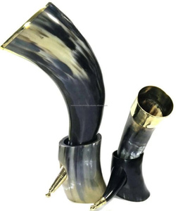 2024 nueva superventas artesanía Natural buey búfalo tallado a mano vikingo Medieval beber cuerno logotipo personalizado pulido cuernos naturales para - Product Image 2