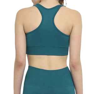 Conjunto de Yoga Sólido con Logotipo Personalizado Popular para Mujer - Ropa Deportiva de 2 Piezas: Sujetador Deportivo de Cintura Alta y Leggings Ligeros con Cintura Elástica - Product Image 2