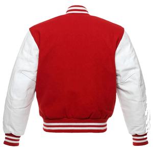 Veste de baseball rouge et blanche personnalisée en gros pour hommes - Product Image 2