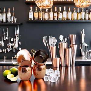 Copper Water <b>Cup</b> Heat Resistant <b>Reusable</b> BPA-Free Portable Metal Tumbler Handle New Creative Moscow Mule Beer Copper Drinkware - Product Image 2