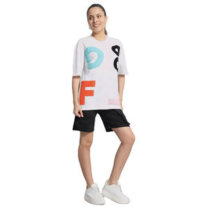 Conjunto de Dos Piezas para Mujer, Talla Grande, Poliéster/Algodón, Reversible, Estilo Veraniego, Cómodo, de Secado Rápido, Transpirable, Camiseta y Pantalones Cortos Lisos, Personalizado - Product Image 1