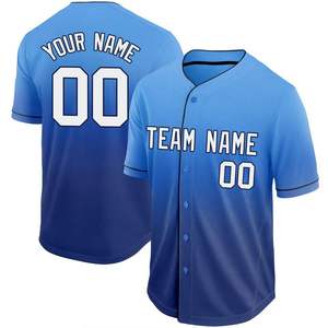 Custom Baseball Jersey Men's Short Sleeve Gradient Yellow Black Sublimated Print Button Up Team Name Personalized OEM - Product Image 5