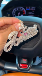 Colgante Personalizado con Nombre en Moissanita VVS, Chapado en Oro sobre Plata 925, Joyería Hip Hop - Product Image 2