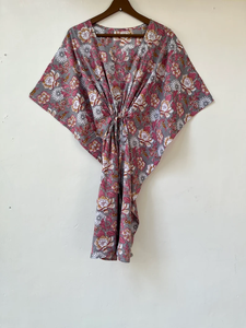 Vestido Kaftan Casual de Verano sin Mangas con Estampado Floral Tropical Digital, de Algodón, para Mujer, Islas del Pacífico Asiático - Product Image 3