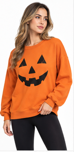 Halloween <b>Sweatshirt</b> <b>Cute</b> Ghost Printed Oversized Crew Neck Long Sleeve Terry Pullover Unisex Autumn Winter Streetwear Wholesale - Product Image 4