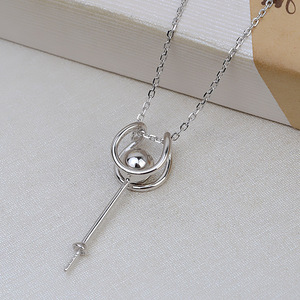 Collier en argent S925 fait main, version coréenne, avec pendentif en perle populaire européen et américain, ensemble de collier 2723 pour femmes - Product Image 2