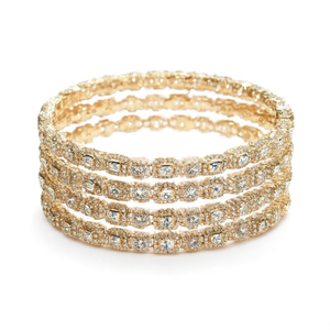 Fashion Jewelry <b>Sets</b> Sparkling Crystal Stone Fancy <b>Bangles</b> for Wedding & Festive Wear - Product Image 2