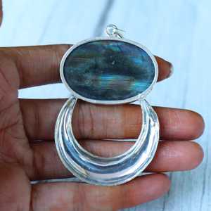 Pendentif en labradorite bleue, argent sterling 925, charme fait main, bijoux en pierres précieuses naturelles, design unique, cadeau - Product Image 2
