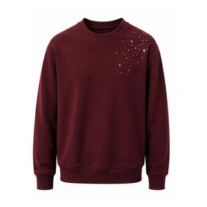 Sudadera Casual de Invierno para Hombre, Color Sólido con Pedrería, Material de Algodón/Felpa, Ecológica y Transpirable, Alta Calidad - Product Image 1
