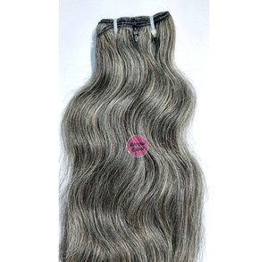 Mèches de cheveux humains indiens Remy ondulés gris naturel, double trame machine, 100g - Product Image 3