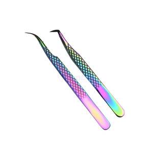 Pince à épiler pour extensions de cils Rainbow Finish, pince à épiler professionnelle pour cils volumineux, outils d'artiste des cils de haute précision - Product Image 2