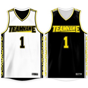 Camiseta de Baloncesto Personalizada Reversible con Estampado, Blanca, Sublimada, Cuello en V, Poliéster, OEM, ODM, Venta al Por Mayor - Product Image 4