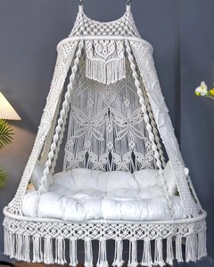 <b>Macrame</b> Double Seat Swing,White Luxurious Hammock Chair,Hanging Chair - Product Image 2
