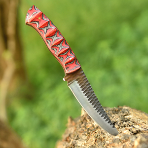 Couteau de chasse à lame fixe forgé EDC en acier 12c27, manche en bois Pakka, étui en cuir, ODM OEM, couteau de camping à lame pleine pour le bushcraft - Product Image 1