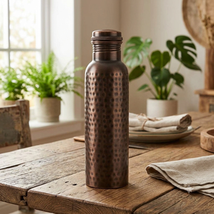 Botella de Agua de Cobre Hecha a Mano con Diseño Martillado, Botella Metálica Reutilizable a Prueba de Fugas para Viajes, Yoga, Hogar, Oficina, Regalo - Product Image 6