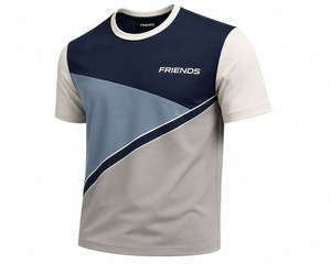 T-shirt à manches courtes pour homme, à blocs de couleur, motif géométrique, séchage rapide, coupe classique, col rond, vêtement décontracté - Product Image 2
