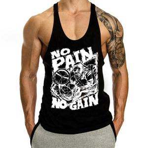 Camiseta sin mangas de algodón roja con cuello en V para hombre, logotipo personalizado impreso en la parte delantera, estilo casual transpirable, chaleco deportivo sin mangas de algodón unisex para hombre - Product Image 5