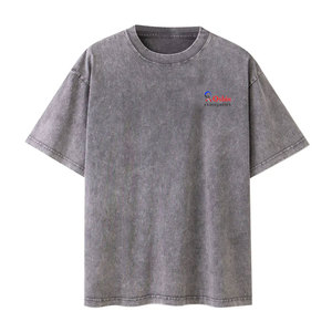 เสื้อยืดทรงโอเวอร์ไซส์คุณภาพดี ล้างสีแบบแอซิดวอช สไตล์สตรีทแวร์ สำหรับผู้ชาย รับออกแบบโลโก้ตามสั่ง - Product Image 1