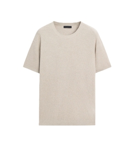 Pull en tricot à manches courtes pour homme, col rond, respirant, coton de haute qualité, couleur unie, vêtement décontracté - Product Image 5