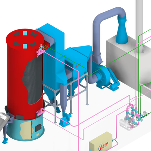 Chaudière à vapeur verticale à tubes d'eau, industrielle, haute température, 300°C, à biomasse, automatique PLC, haute pression - Product Image 1