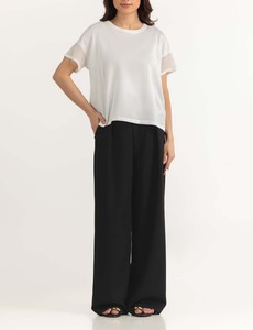 เสื้อยืดแฟชั่นสุดฮิต ผ้าฝ้าย 100% เสื้อยืดผู้หญิงทรงโอเวอร์ไซส์สีขาว แขนตาข่าย แฟชั่น Gen Z เสื้อยืด OEM - Product Image 3