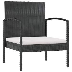 Conjunto de Muebles de Jardín de Ratán PE Negro con Acero con Recubrimiento en Polvo y Vidrio, Muebles de Exterior Premium - Product Image 6