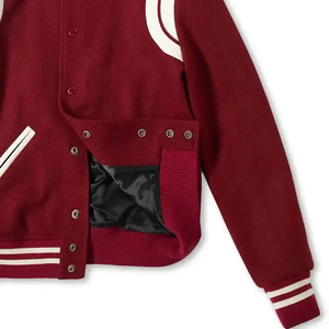 <b>Men's</b> Red <b>White</b> Varsity <b>Jacket</b> Regular Fit Button Front Turn-down Collar Plaid Shirt Style Autumn Casual Wear <b>Men</b> varsity <b>jacket</b> - Product Image 5