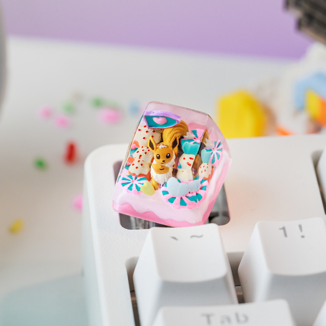 Keycaps Mystical Forest Artisan, Custom Artisan Keycaps, Keycaps Anime Cute, Green Keycaps, Keycaps Set, Wooden Keycaps