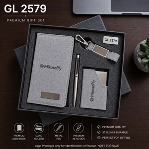 Cadeau de bureau avec bloc-notes A5, stylo à bille métallique, porte-cartes, porte-clés pour les employés, les réunions avec les clients, les événements d'entreprise - Product Image 1