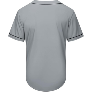 Maillot de baseball gris unisexe pour homme, style sportswear unique, avec manches rétro à fines rayures noires et boutons - Product Image 2