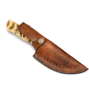 Couteau à dépecer artisanal en acier Damas de 9 pouces avec une belle poignée et un étui en cuir, parfait pour les activités de plein air et les cadeaux - Product Image 4