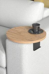 Table d'appoint rustique en bois pour canapé, avec rangement pour collations, tasses et télécommande, décoration style ferme - Product Image 2