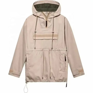 Custom Lightweight Polyester Shell 1/4 Zipper Pullover <b>Windbreaker</b> Hooded Anorak Jacket for Spring Season Outdoor Performance - Product Image 6