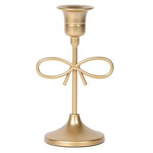 Gold <b>Bow</b> Design Candle <b>Holder</b> Elegant Metal Candlestick Accent For Modern Tabletop Decoration - Product Image 1