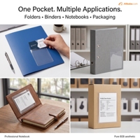 Pochettes autocollantes transparentes en PVC pour cartes de visite, chargement par le haut, pour dossiers, classeurs et emballages
