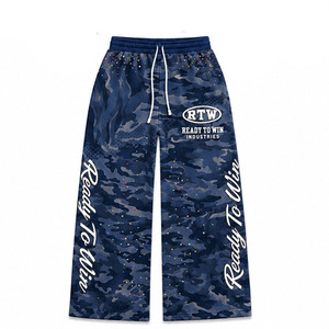 Conjunto Deportivo Azul Camuflaje Ready To Win Industries, Sudadera con Cremallera Completa y Pantalones Deportivos, Ropa Urbana Unisex para Otoño - Product Image 2