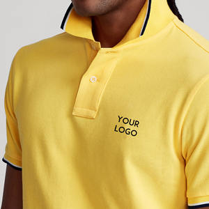 Camisa polo de algodón amarilla para hombre - Product Image 3