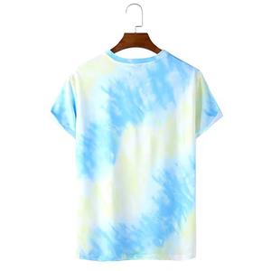 T-shirt unisexe en tissu tricoté surdimensionné avec logo personnalisé, imprimé tie-dye sur toute la surface, pour hommes - Product Image 2