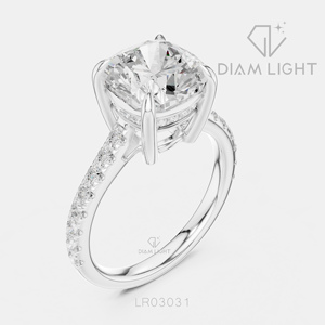 4.015CT <b>Cushion</b> Cut Lab Grown Diamond <b>Ring</b> in 14K White Gold with IGI Certified F+ Color VS+ Clarity Elegant New Engagement <b>Ring</b> - Product Image 2