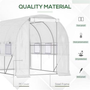 Mini Serra Moderna in Polietilene con Telaio in Acciaio/Plastica, Facile Montaggio, per Uso Domestico/Giardino - Product Image 2