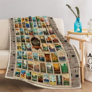 Couverture en flanelle géographique douce et scénique, légère et multifonctionnelle, pour toutes les saisons, idéale pour canapé, bureau, lit et voyage - Product Image 4