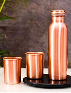 Bouteille d'eau en cuivre essentielle pour la cuisine, solution de stockage naturelle pour une eau potable propre, utilisation quotidienne à la maison et en cuisine - Product Image 6