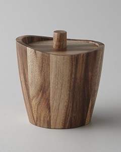 Tarro decorativo de madera para almacenamiento en la encimera de la cocina con tapa hermética para guardar café, azúcar, té y especias. - Product Image 4