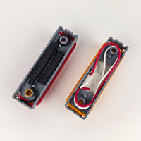 Feu de gabarit latéral étanche à lentille PC, 3 LED (rouge, ambre, blanc), rectangulaire 4 pouces, robuste pour remorques