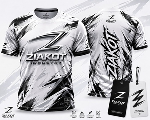 เสื้อยืด ZIAKOT รุ่นใหม่ ลายกราฟฟิตีสีขาว-ดำ แบบ 3 มิติ สำหรับผู้ชาย ออกแบบเองได้ - Product Image 1